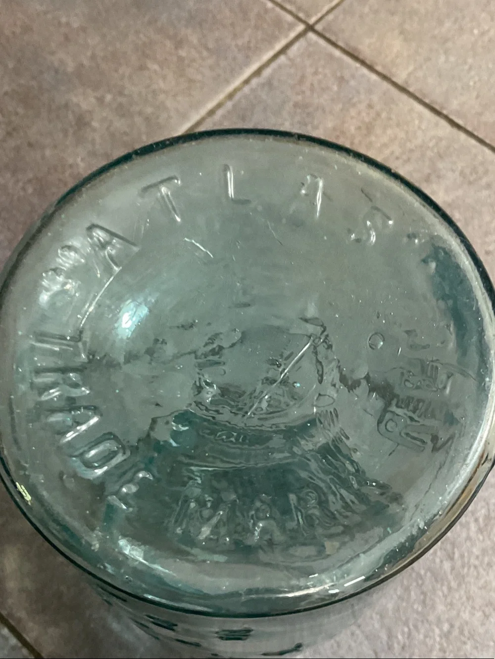 Vintage Blue Glass Storage Jar with Wire Bail Lid